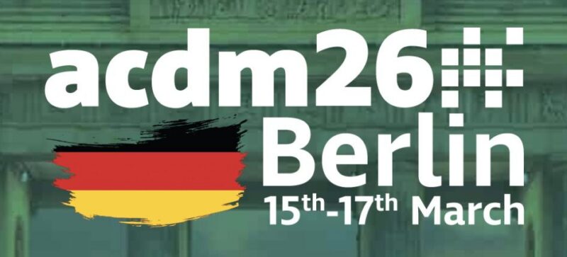 ACDM26 Berlin event banner featuring German flag colors and event dates 15th to 17th March 2026