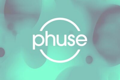 Phuse conference logo on abstract green and blue background